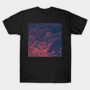 black and Pink Dark Marble Swirl T-Shirt